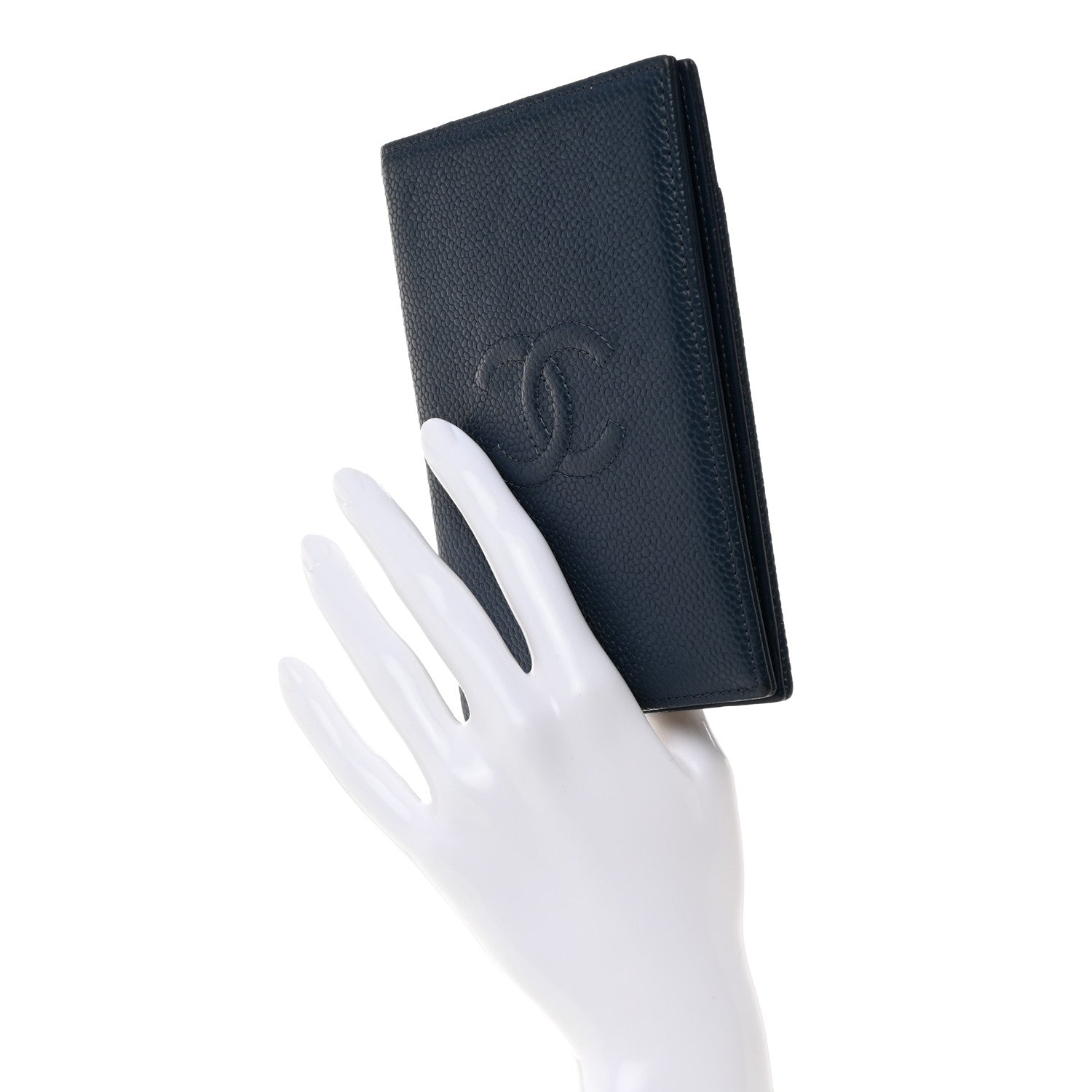 Chanel Caviar Timeless Passport Holder Navy Blue 2 of 7