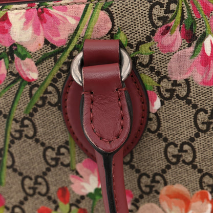 Gucci GG Supreme Monogram Blooms Small Zip Top Tote Beige Multicolor Dry Rose 12 of 15