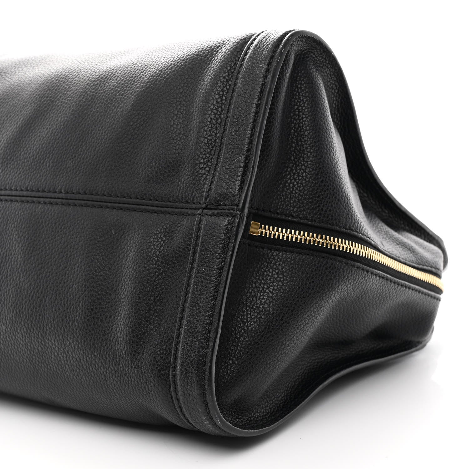 Alexander McQueen Pebbled Calfskin Large Skull Padlock Zip Around Tote Black 10 of 14