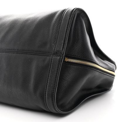 Alexander McQueen Pebbled Calfskin Large Skull Padlock Zip Around Tote Black 10 of 14
