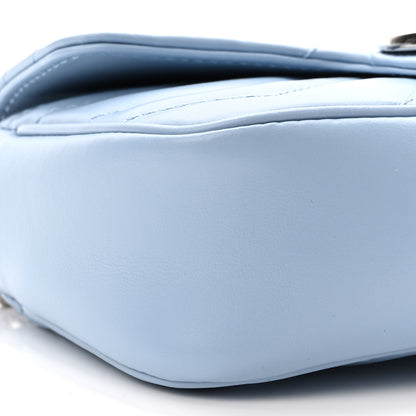 Gucci Calfskin Matelasse Super Mini GG Marmont Shoulder Bag Porcelain Light Blue 9 of 11