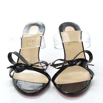 Christian Louboutin Patent PVC Just Nodo 85 Slide Sandals 38.5 Black 2 of 8