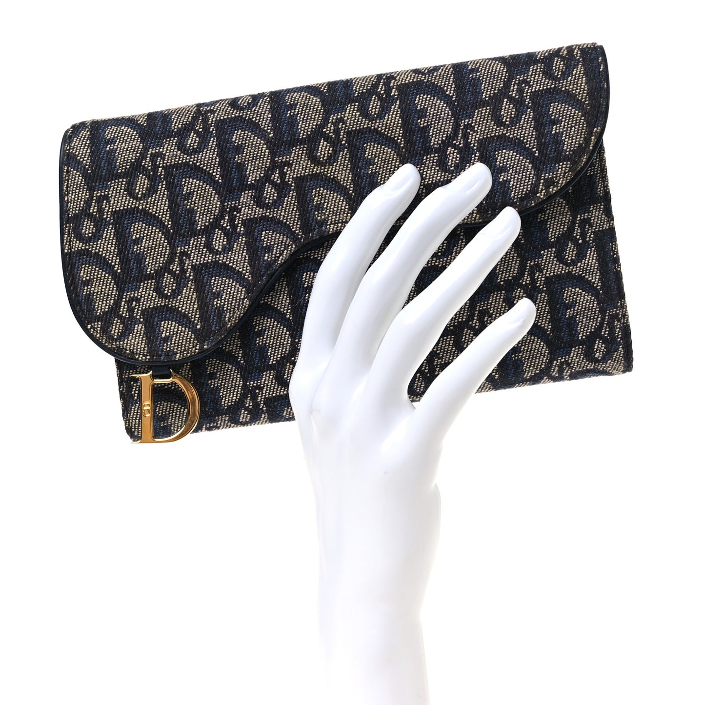 Monogram Saddle Large Zipped Wallet Blue