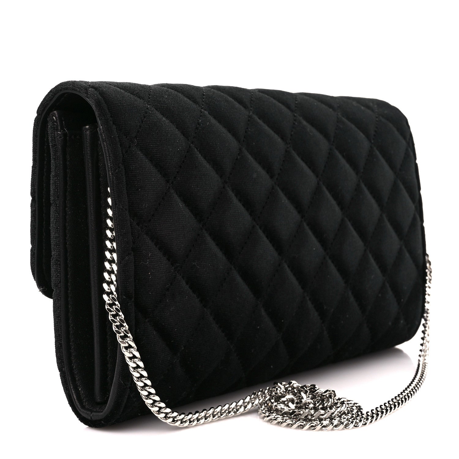 Versace Velvet Quilted Medusa Wallet On Chain Black 3 of 10