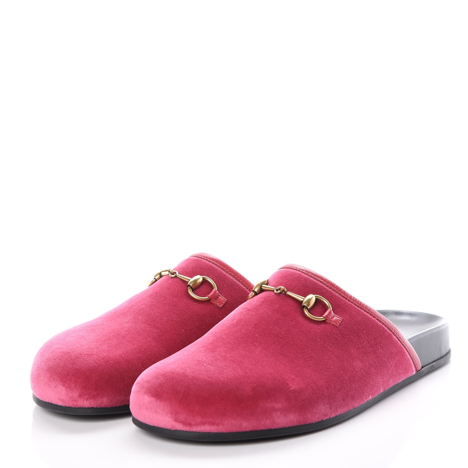 Gucci Softy Velvet Malaga Kid Womens Horsebit River Slippers 39 Light Raspberry Rose 3 of 8