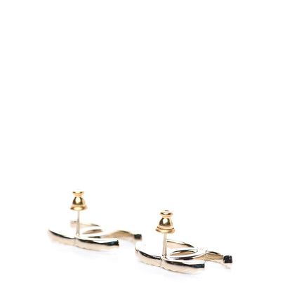 Chanel Baguette Crystal High Society CC Earrings Gold 4 of 5