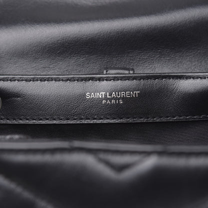Saint Laurent Calfskin Y Quilted Monogram Small Loulou Backpack Black 6 of 9
