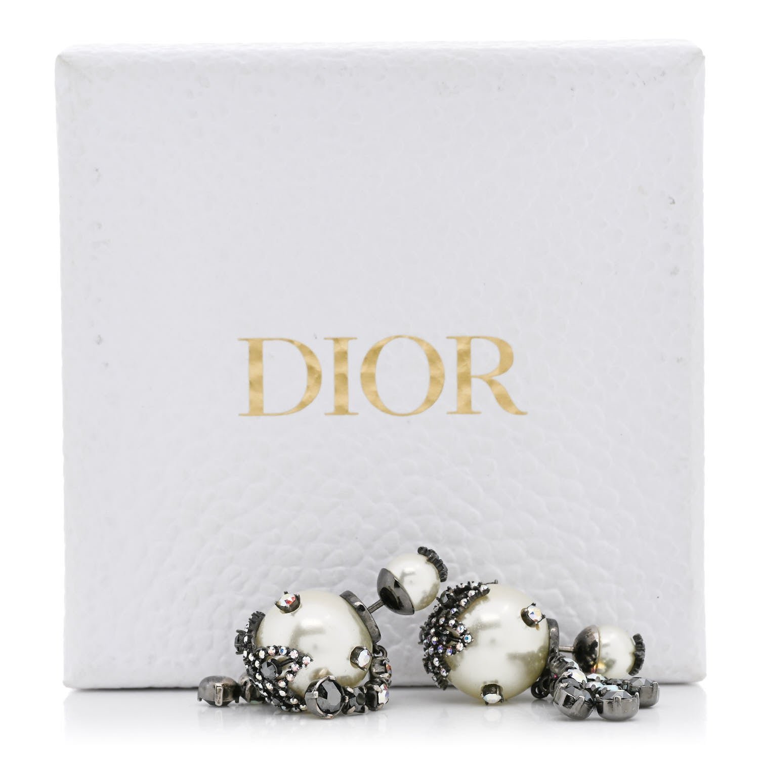 Christian Dior Pearl Crystal Tribales Butterfly Star Dangle Earrings Ruthenium Multicolor 6 of 6