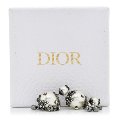 Christian Dior Pearl Crystal Tribales Butterfly Star Dangle Earrings Ruthenium Multicolor 6 of 6