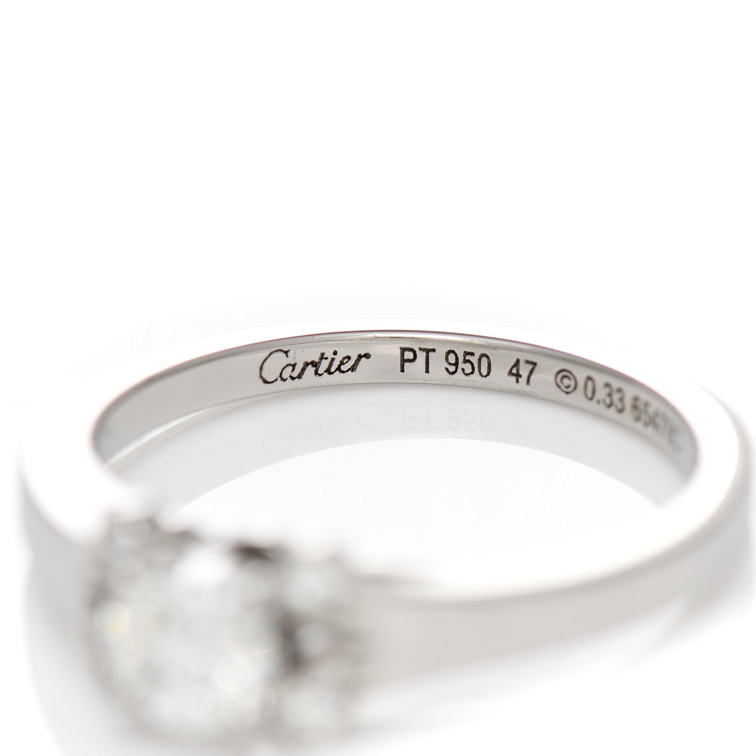 Cartier Platinum Diamond .33ct Ballerine Solitaire Engagement Ring 47 4 5 of 6