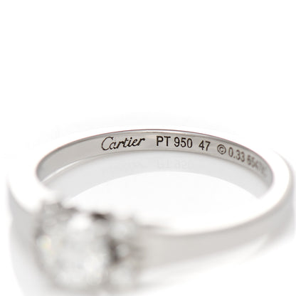 Cartier Platinum Diamond .33ct Ballerine Solitaire Engagement Ring 47 4 5 of 6