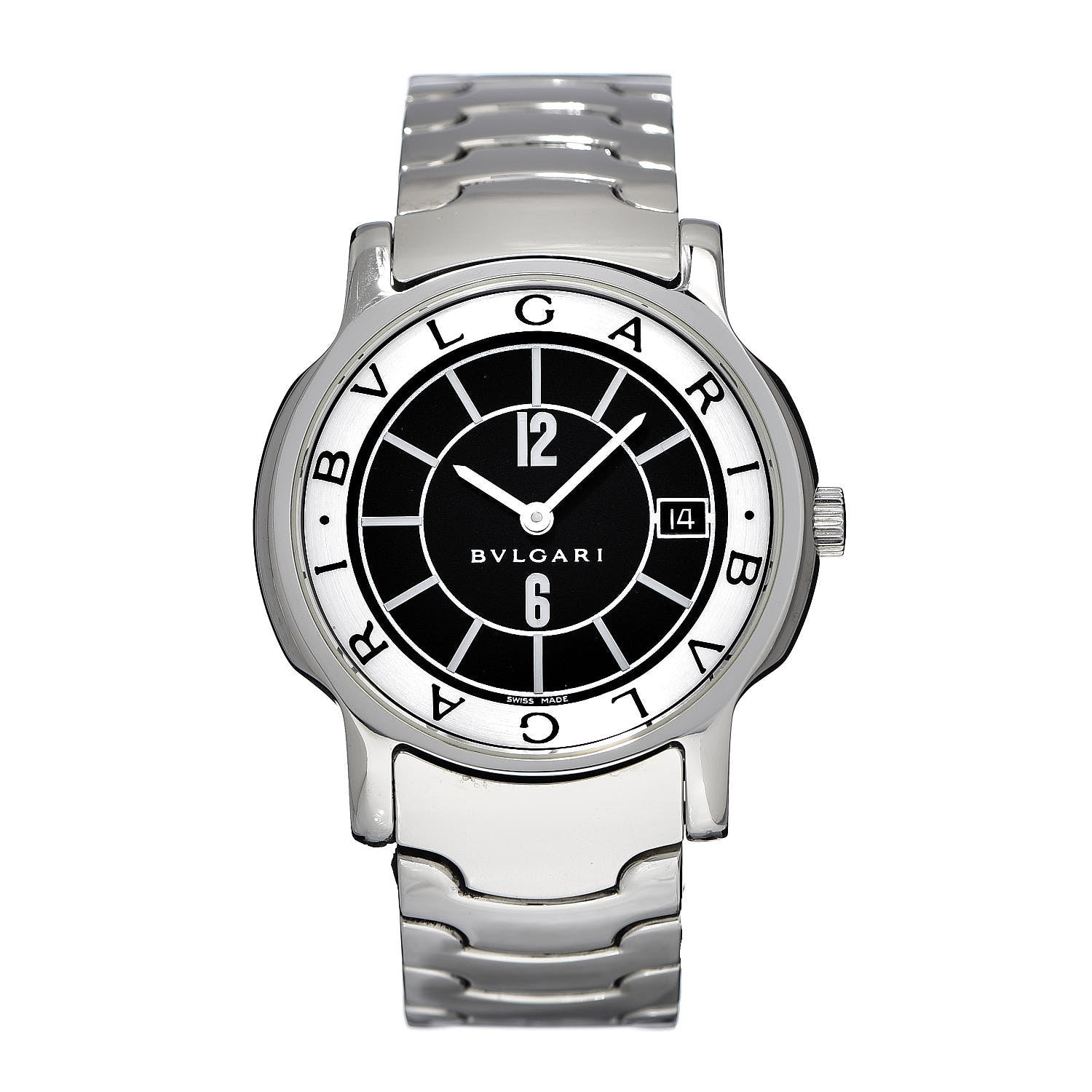 Bulgari Stainless Steel 35mm Solotempo Quartz Watch Black 1 of 6