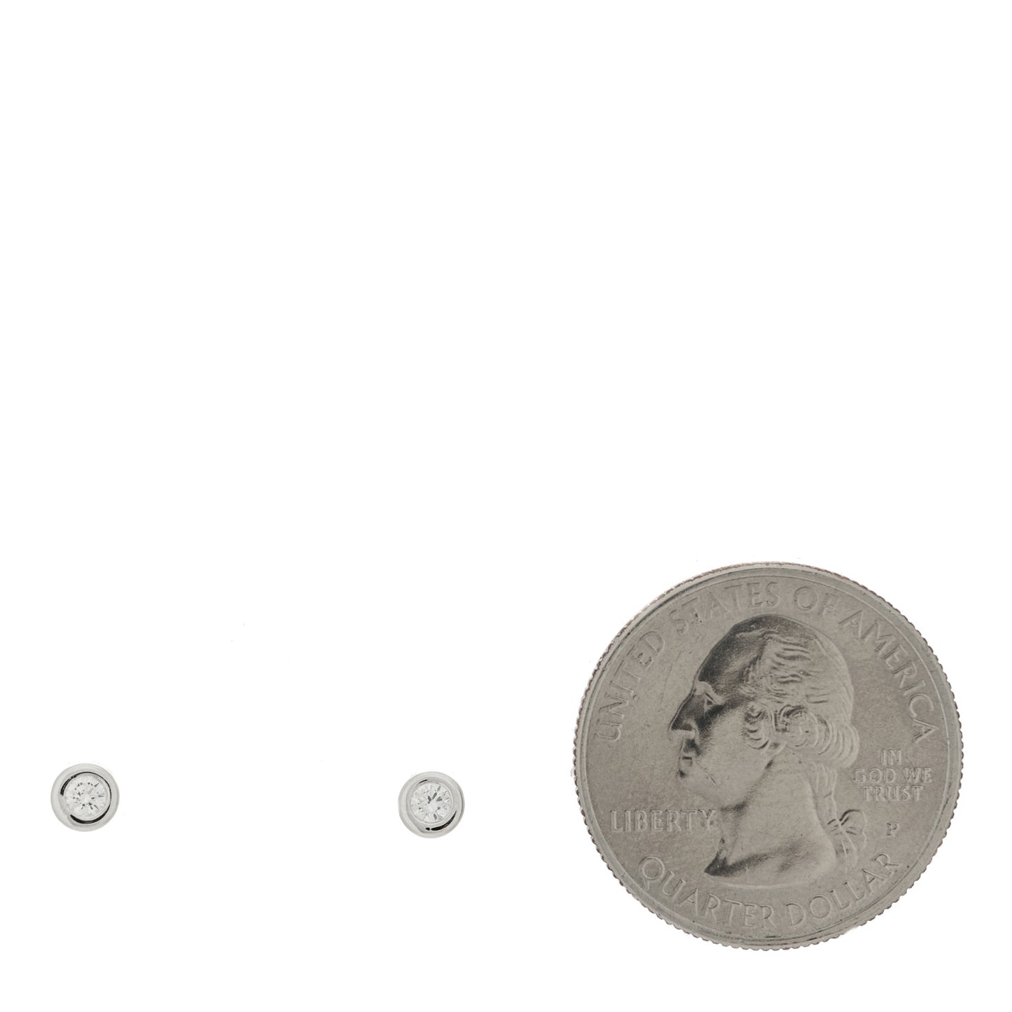 18K White Gold Diamond .10ctw Bezel Stud Earrings