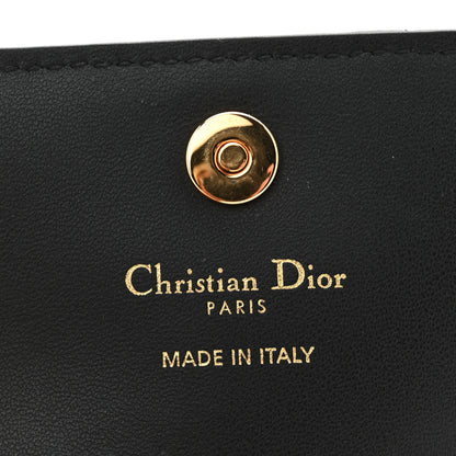 Christian Dior Supple Calfskin Cannage Caro Glycine Wallet Black 6 of 8