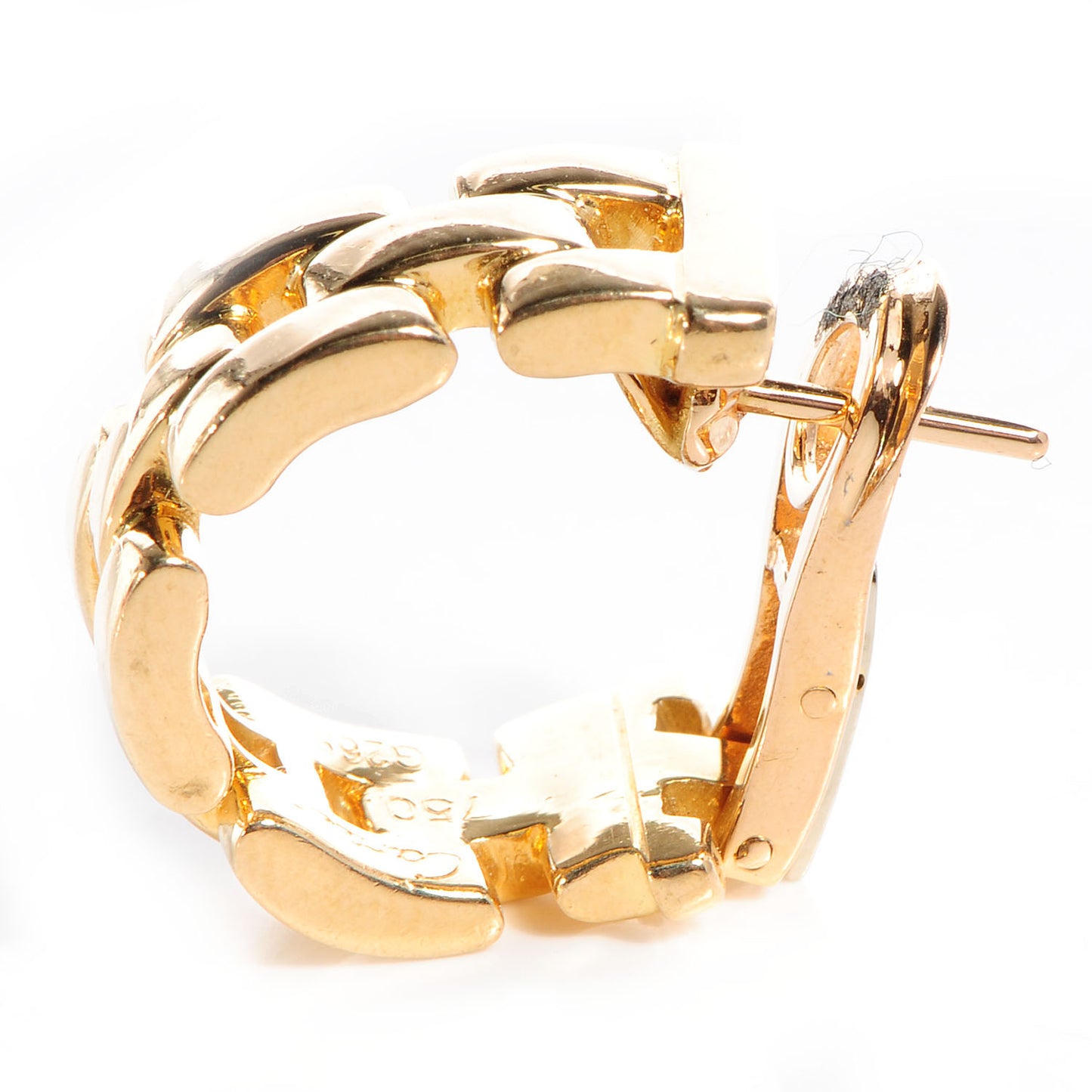 18k Pink Yellow Gold Panthere Maillon Earrings