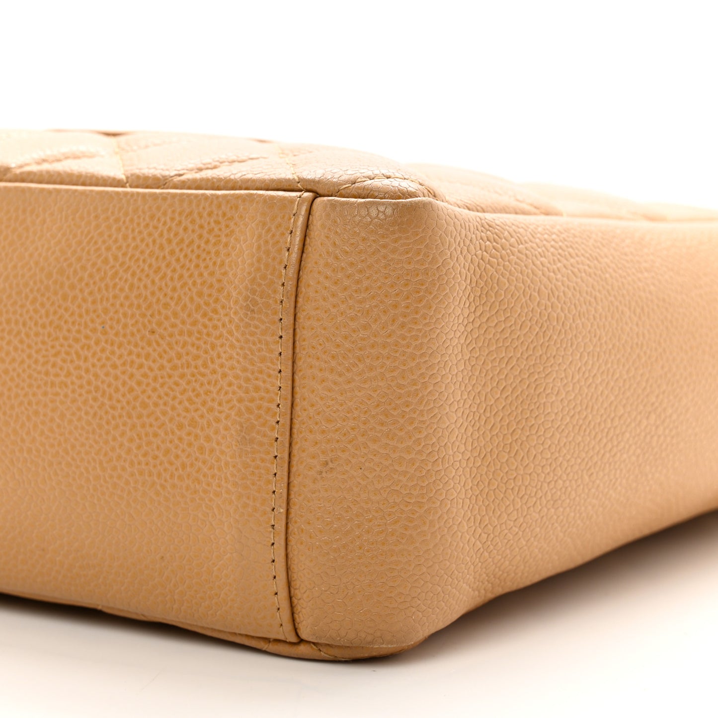 Caviar Quilted Petit Shopping Tote PST Dark Beige