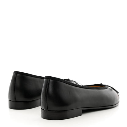 Chanel Lambskin Patent Cap Toe Ballerina Flats 36.5 Black 4 of 10