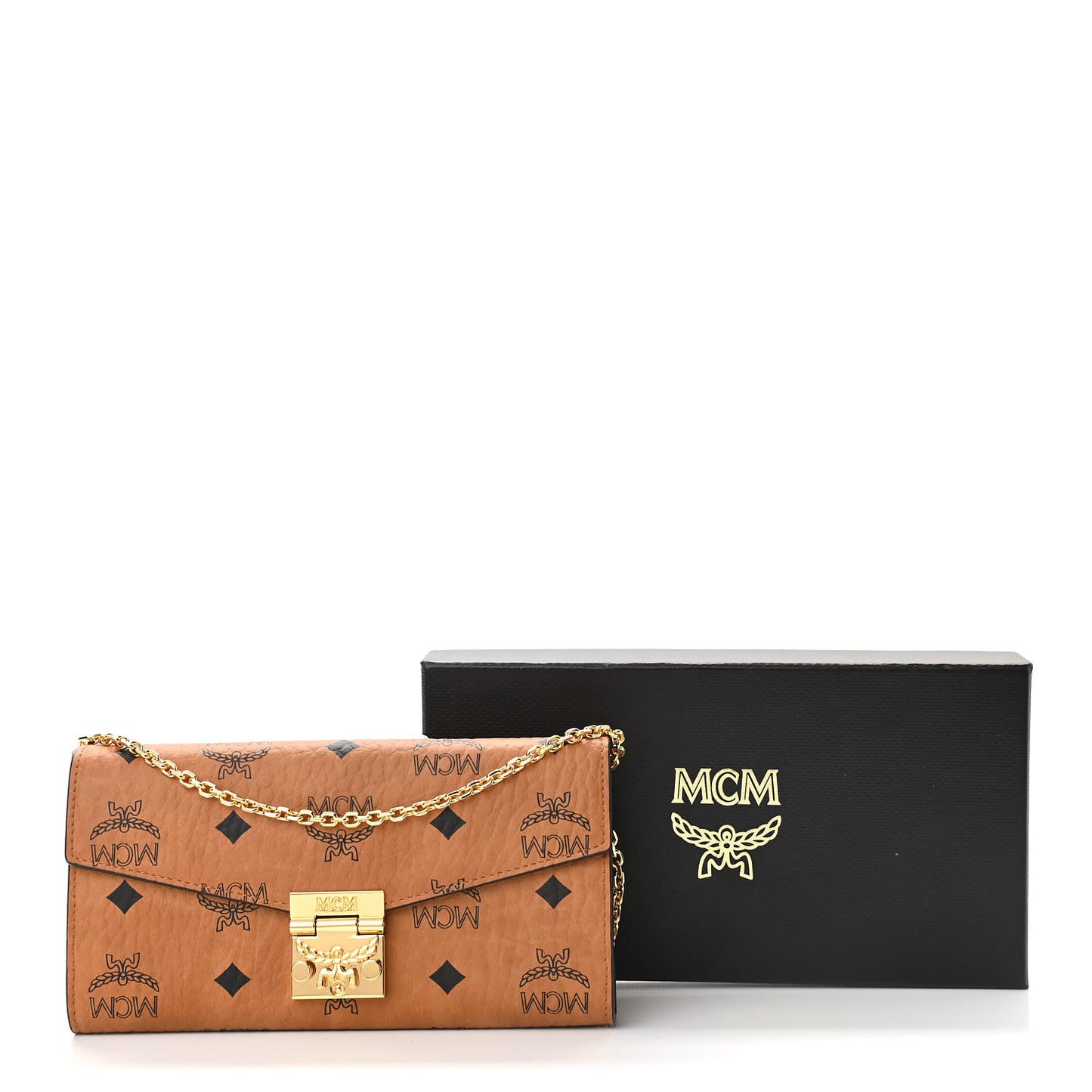 Visetos Large Patricia Wallet On Chain Cognac
