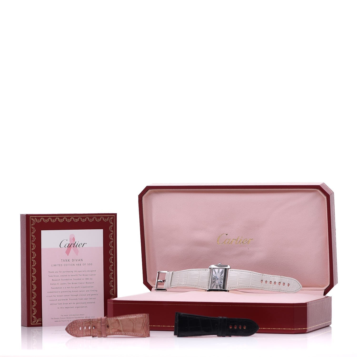 Cartier Stainless Steel Alligator 32mm Tank Divan Quartz Watch White 13 of 13