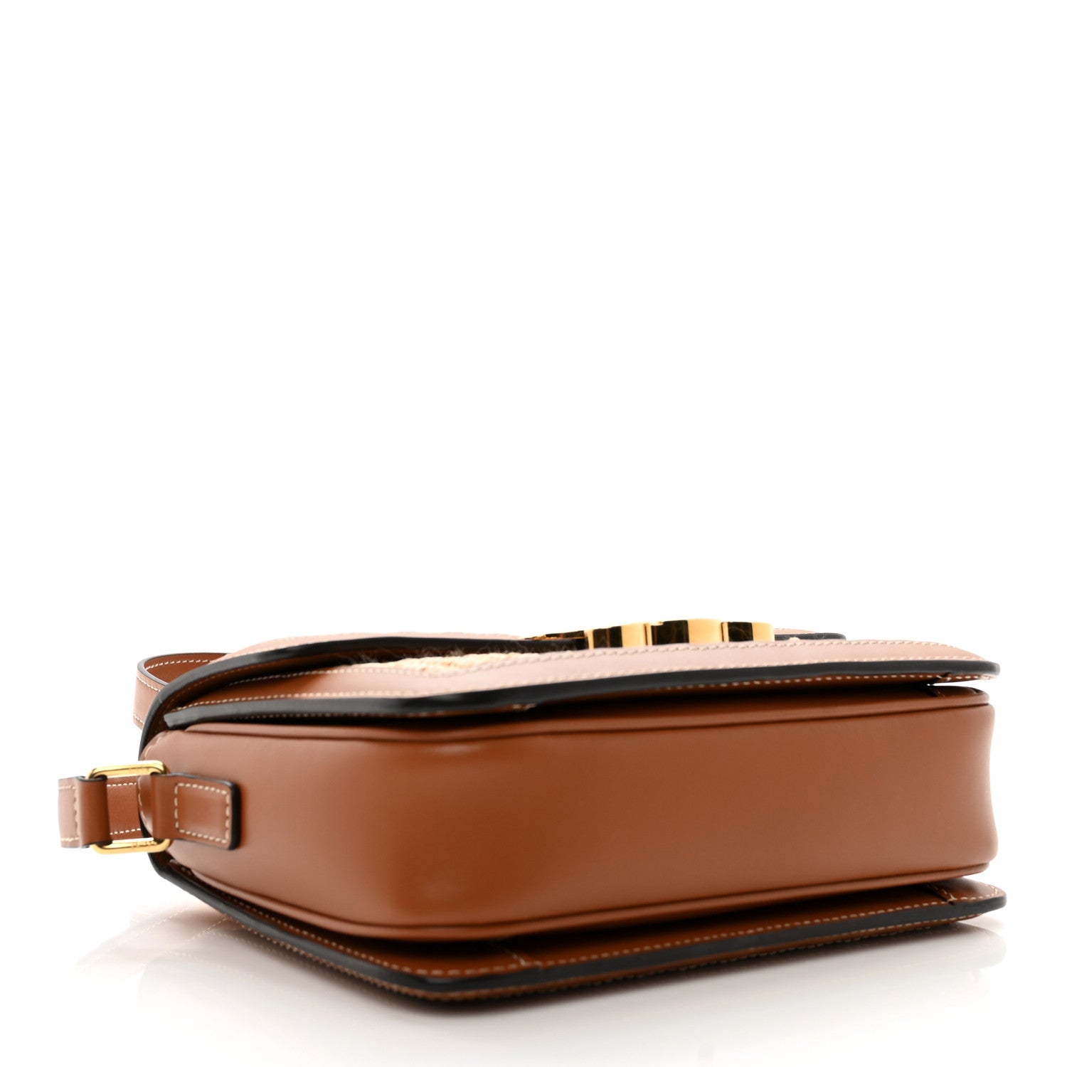 Celine Raffia Calfskin Teen Triomphe Natural Tan 3 of 9
