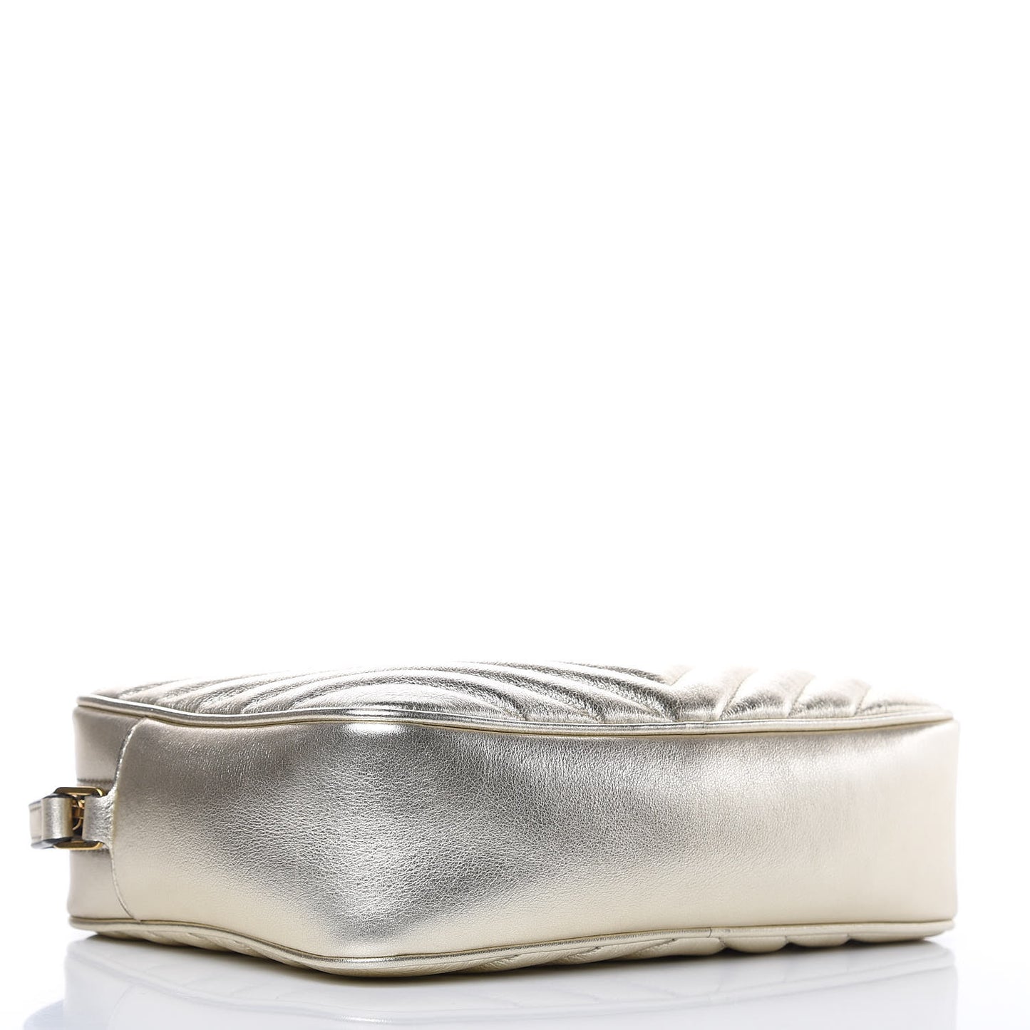 Metallic Calfskin Matelasse Monogram Lou Camera Bag Platino
