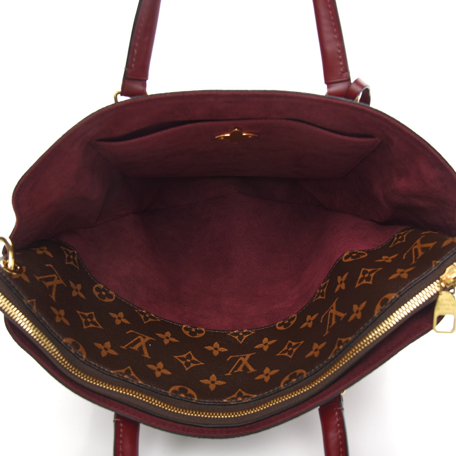 Louis Vuitton Monogram Flower Zipped Tote MM Bordeaux 7 of 8