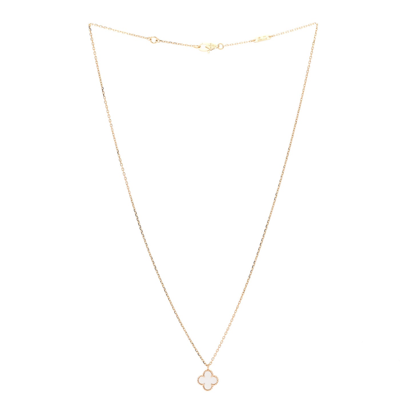 18K Yellow Gold Mother of Pearl Sweet Alhambra Pendant Necklace