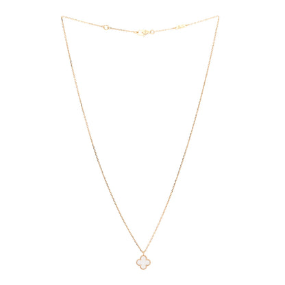 Van Cleef & Arpels 18K Yellow Gold Mother of Pearl Sweet Alhambra Pendant Necklace 3 of 6