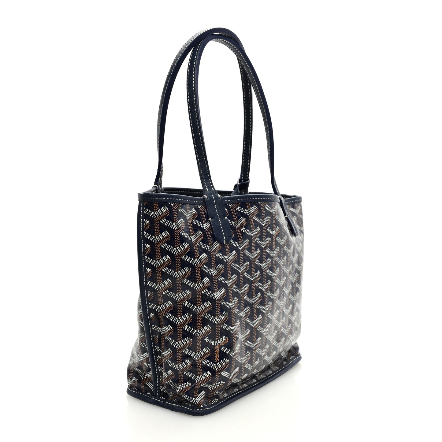 Goyardine Reversible Mini Anjou Navy
