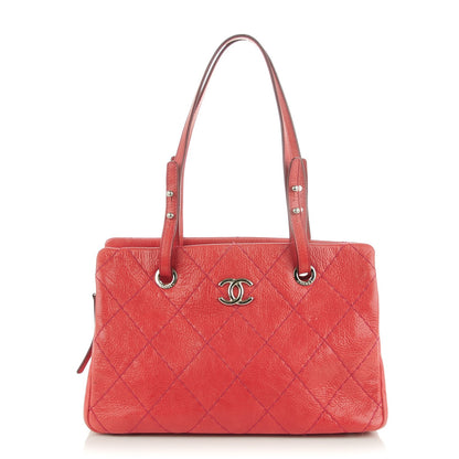 Chanel Glazed Calfskin On the Road Zip Tote Red 1 of 9