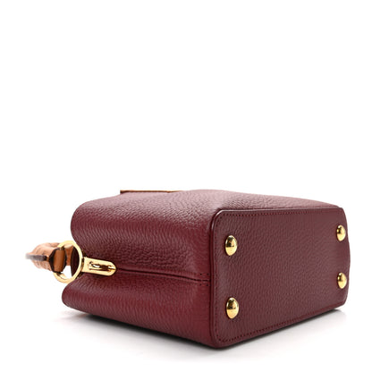 Louis Vuitton Taurillon Ostrich Mini Capucines Griotte Red Honey 4 of 12