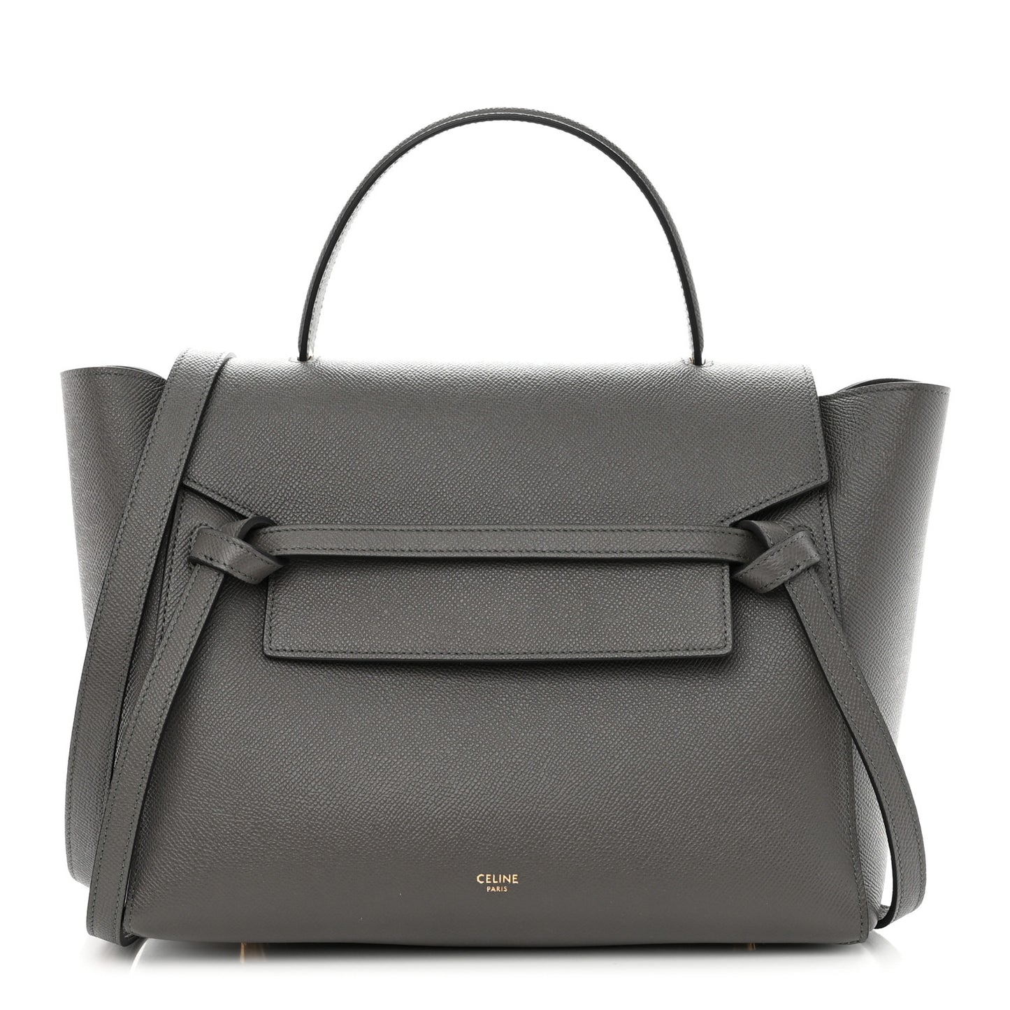 Grained Calfskin Mini Belt Bag Grey