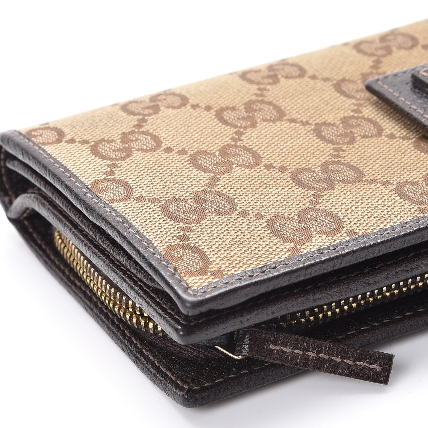 Gucci Monogram Abbey Continental Wallet Dark Brown 9 of 10