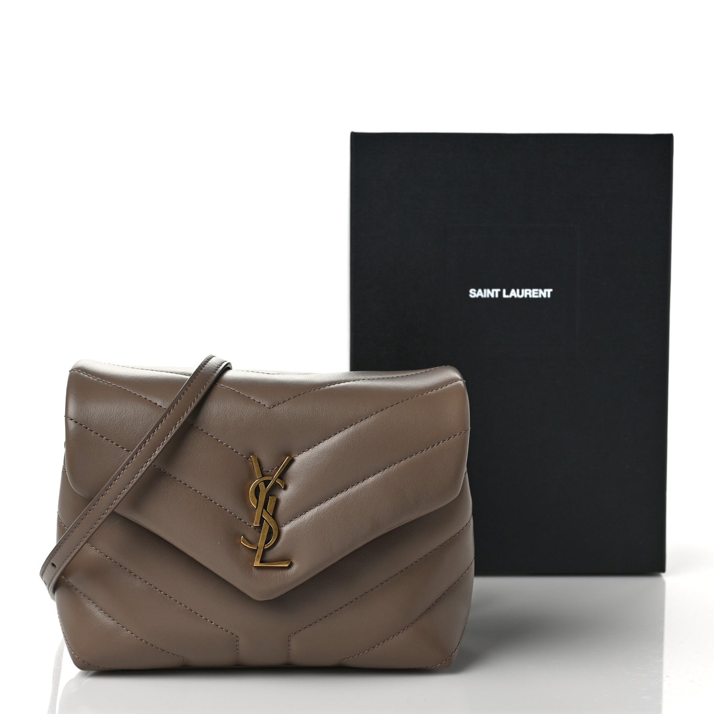 Calfskin Y Quilted Monogram Toy Loulou Crossbody Bag Taupe