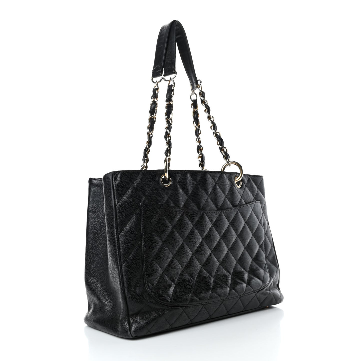 Caviar Quilted Grand Shopping Tote GST Black
