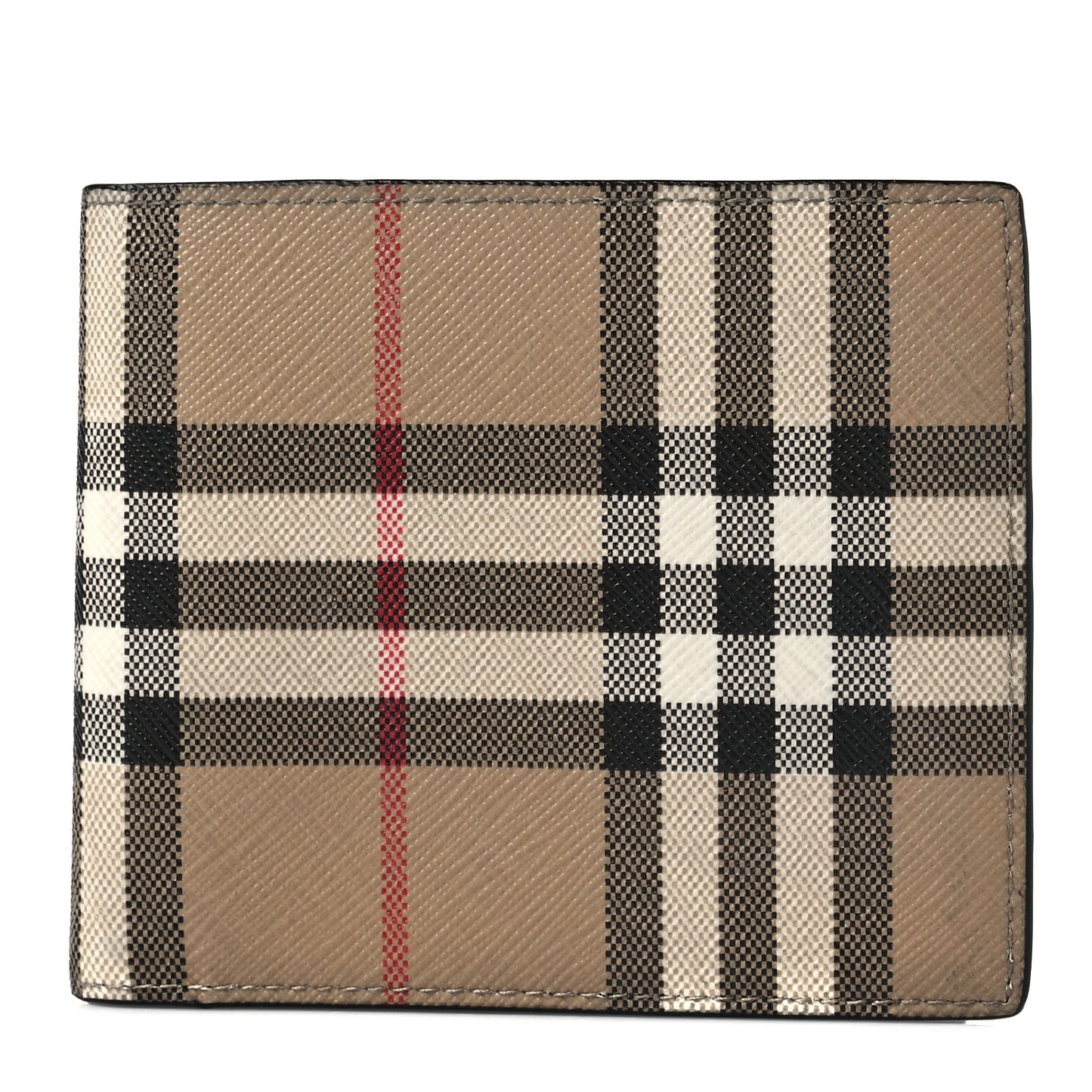 E-Canvas Vintage Check Bi-Fold Wallet Archive Beige