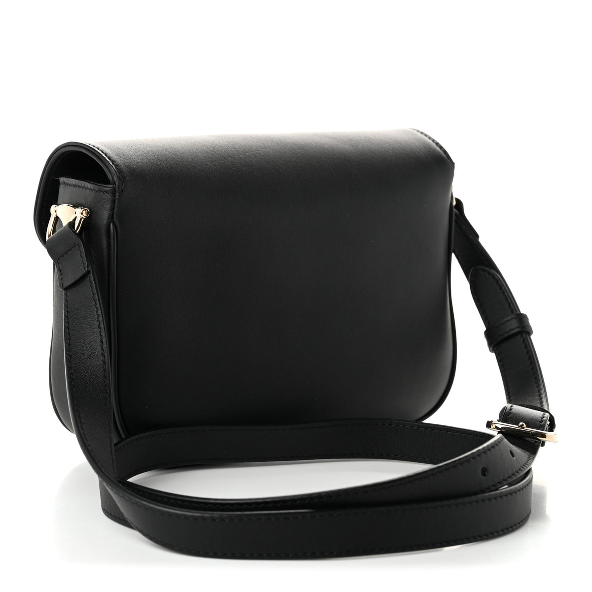 Arabella Calfskin Horsebit 1955 Soft Small Shoulder Bag Black