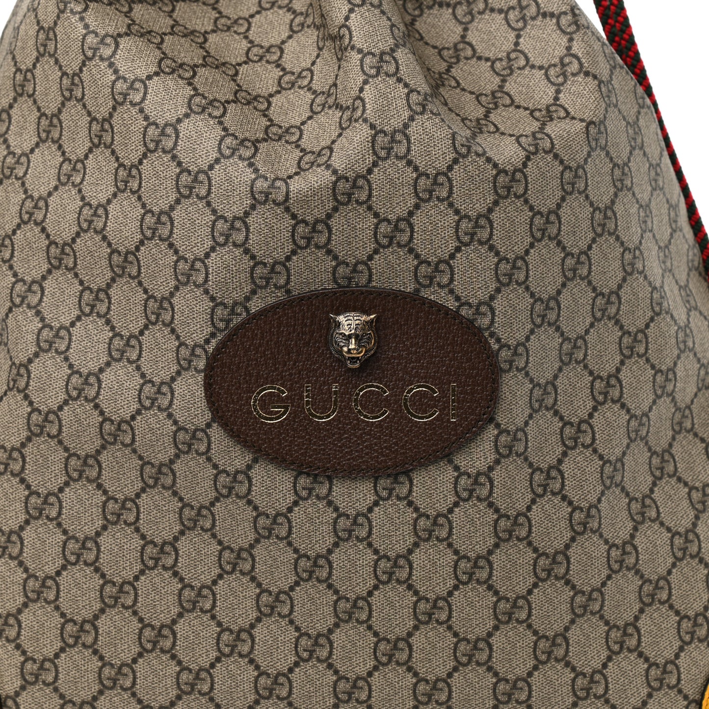 GG Supreme Monogram Neo Vintage Drawstring Backpack Beige New Acero Crop