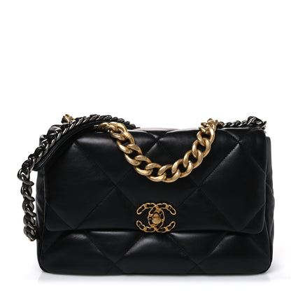Chanel Lambskin Quilted Large Chanel 19 Flap Black 1 of 10