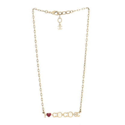 Chanel Metal Resin Pearl I Love Coco Necklace Gold Multicolor 3 of 5
