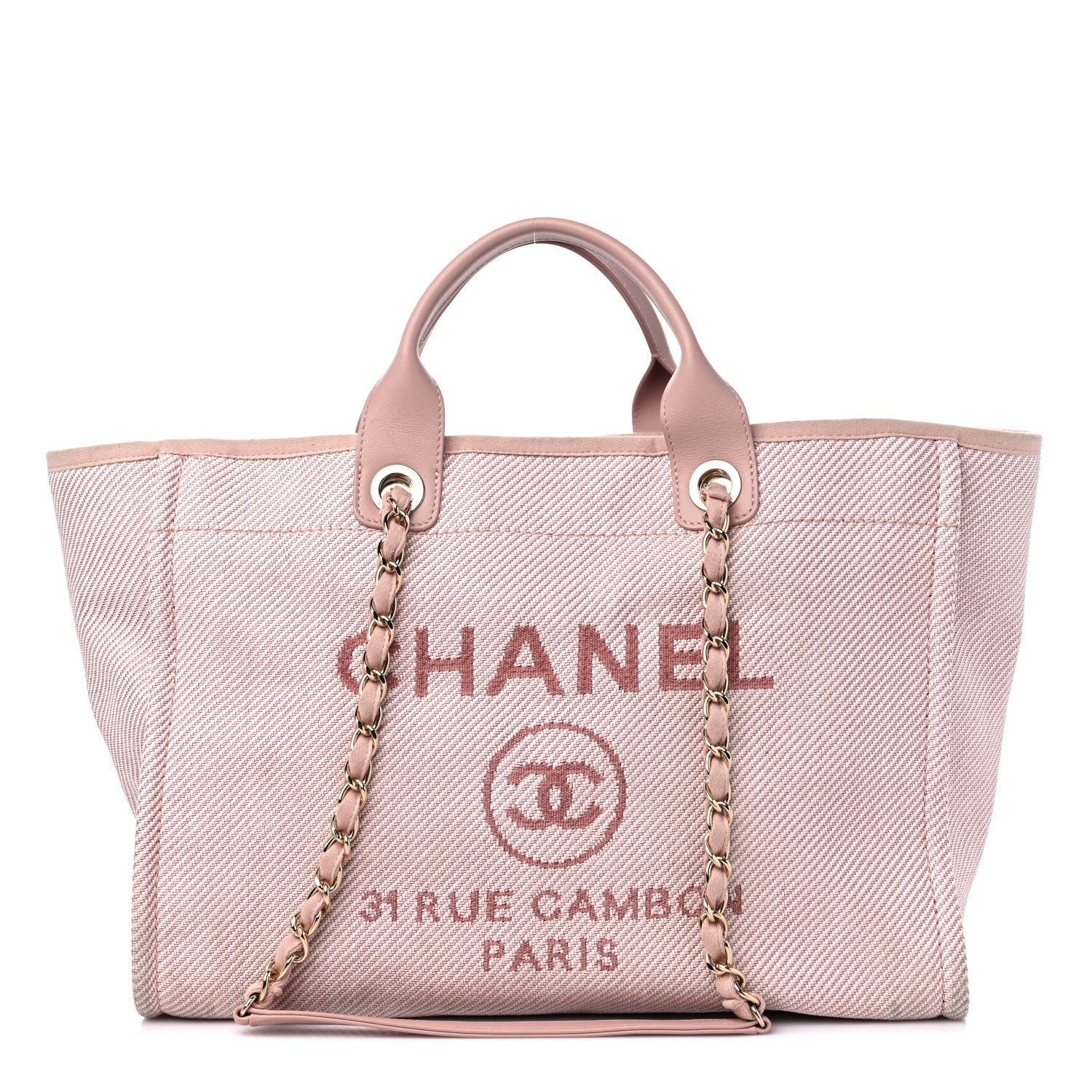 Chanel Mixed Fibers Calfskin Medium Deauville Tote Rose Pink 1 of 14
