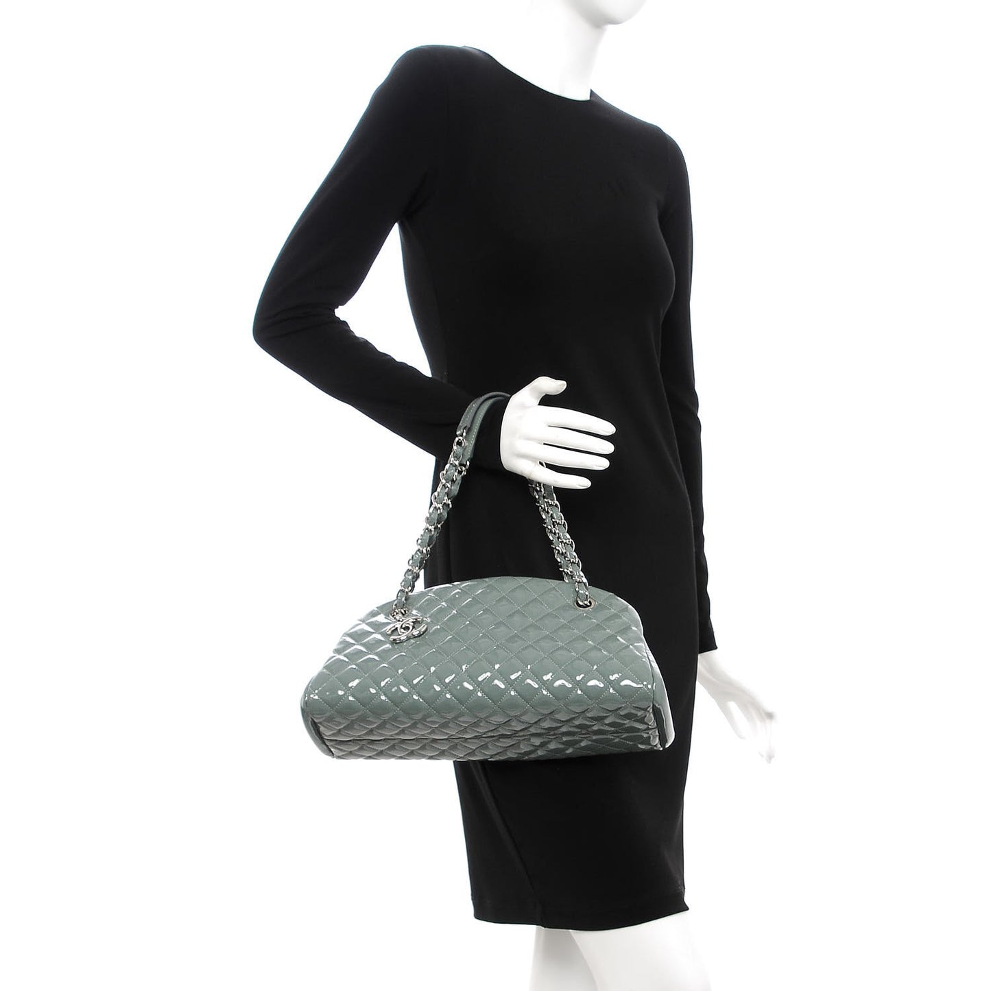 Patent Quilted Medium Just Mademoiselle Grey