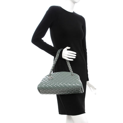 Chanel Patent Quilted Medium Just Mademoiselle Grey 2 of 7