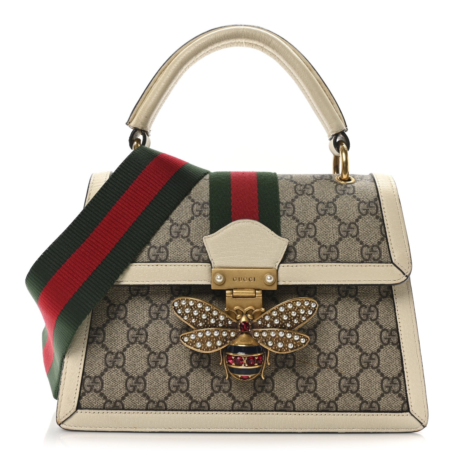 Gucci GG Supreme Monogram Small Queen Margaret Top Handle Bag White 1 of 10