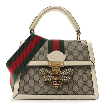 Gucci GG Supreme Monogram Small Queen Margaret Top Handle Bag White 1 of 10