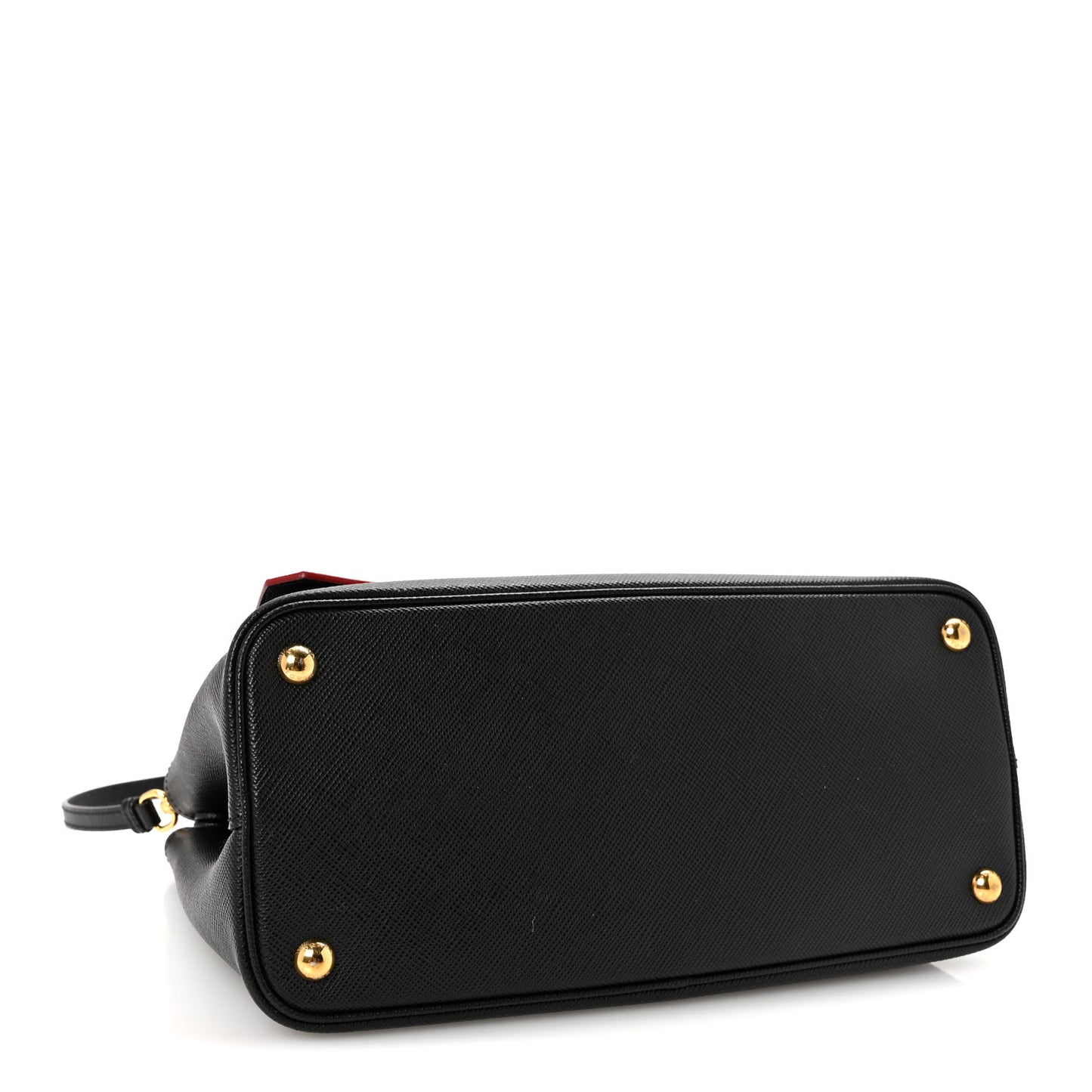 Saffiano Cuir Medium Double Bag Black Fuoco