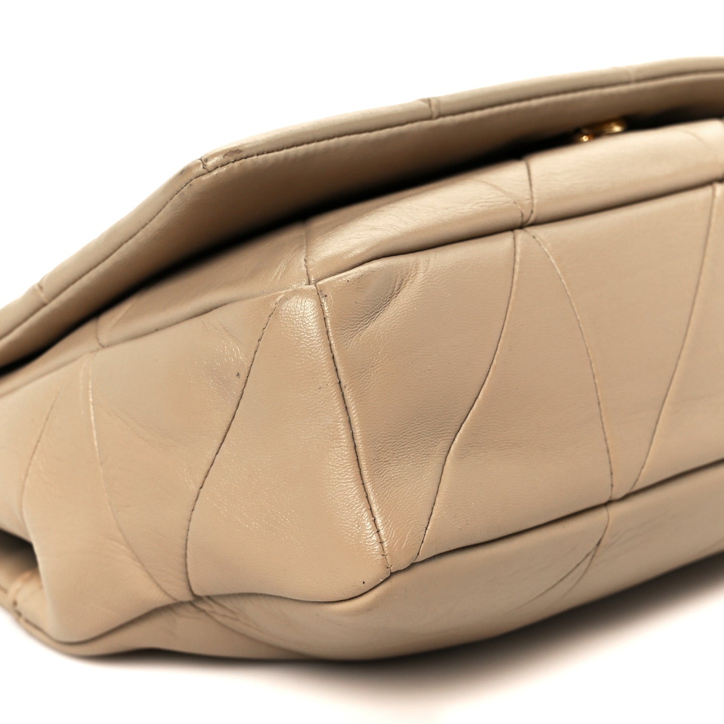 Lambskin Patchwork Monogram Medium Jamie Beige