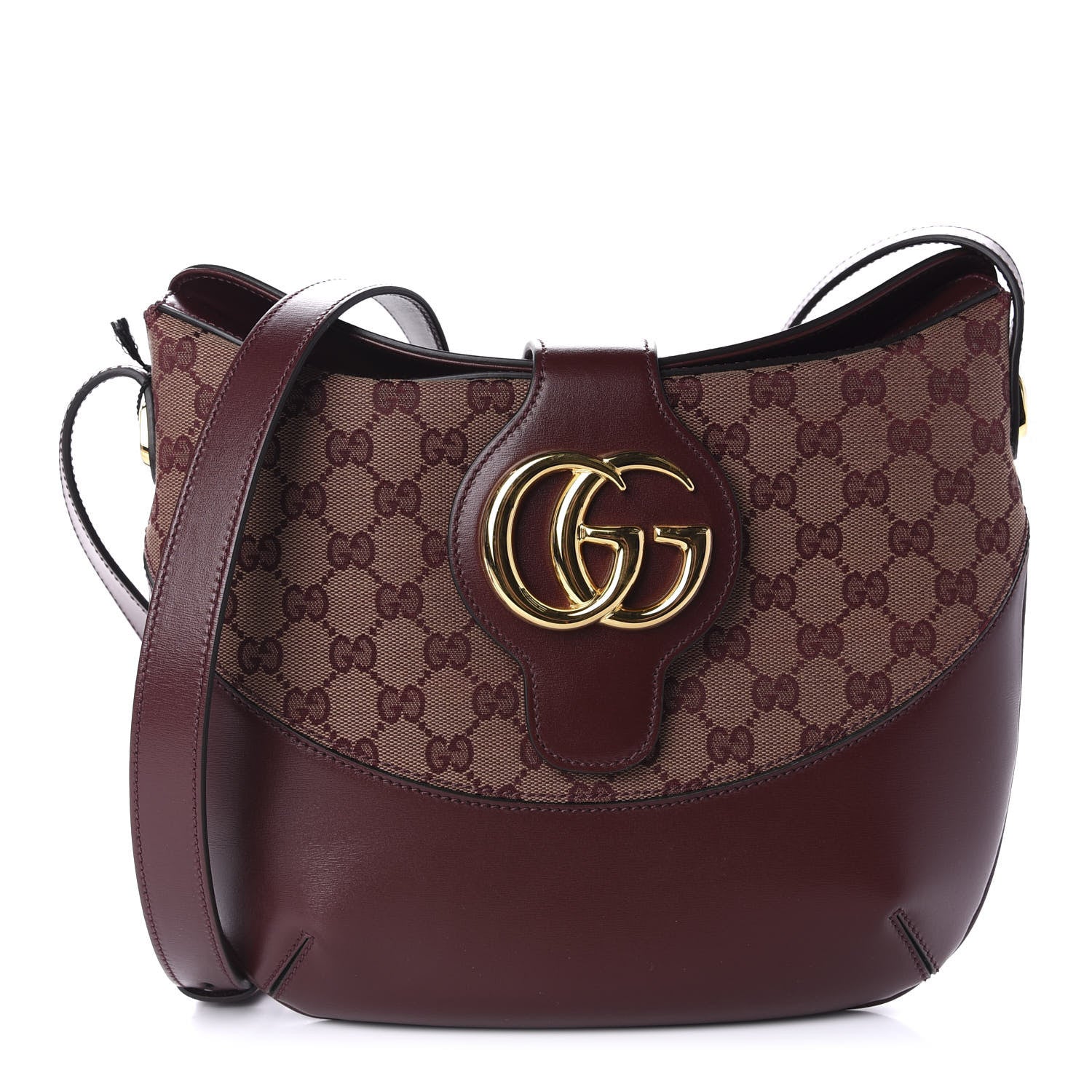 Gucci GG Monogram Calfskin Medium Arli Shoulder Bag Sahara Rubino Chardonnay 1 of 10
