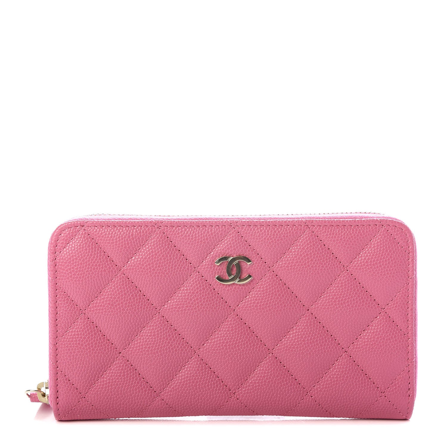 Chanel Caviar Quilted Medium Zip Around Wallet Pink 1 of 9