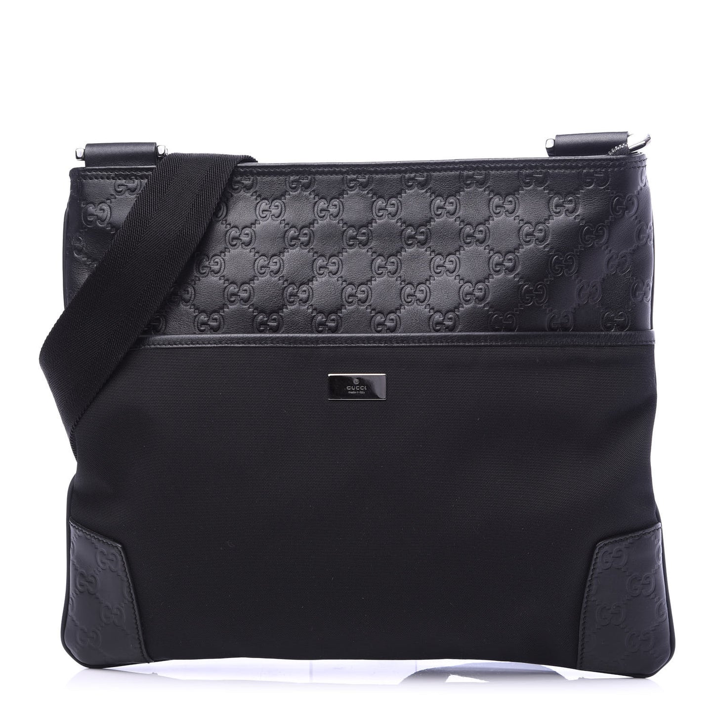 Guccissima Nylon Messenger Bag Black